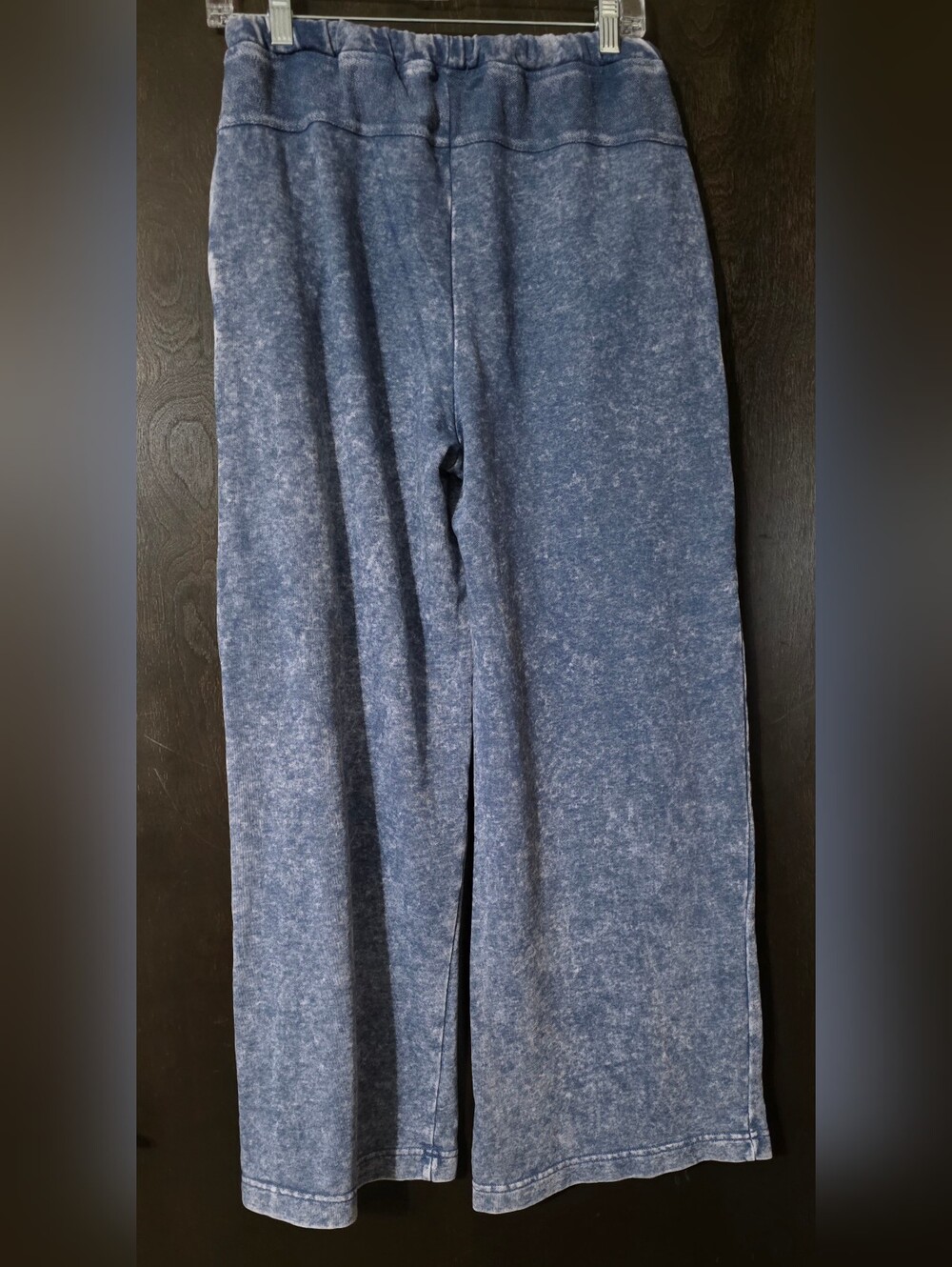 Dropped Waist Relaxed Wide-Leg Drawstring Louge Pants Washed Blue Size S - Picture 6 of 11